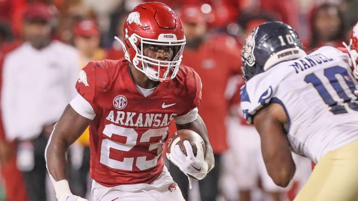 Razorbacks running back Isaiah Augustave against Florida International.